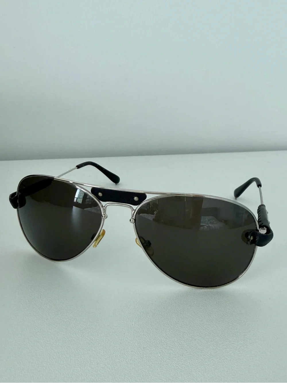 Chloe Black and Silver Aviator Sunglasses